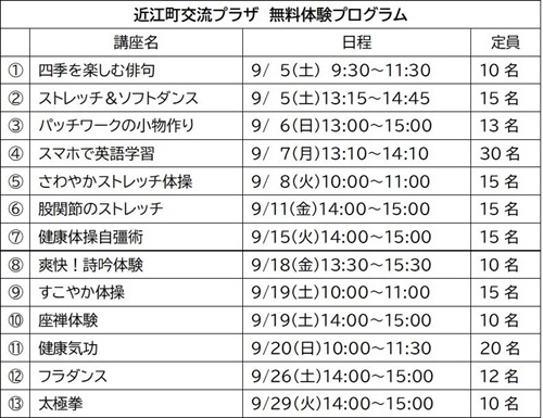 体験プログラム ちらし