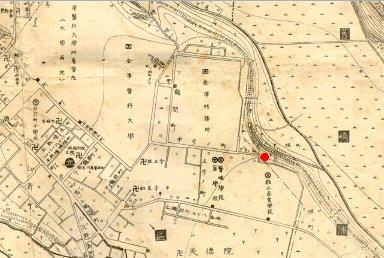 1937年頃の飯田家住宅周辺のの古地図