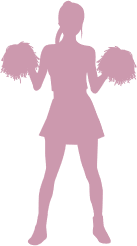 チアリーダーの女の子のシルエットイラスト