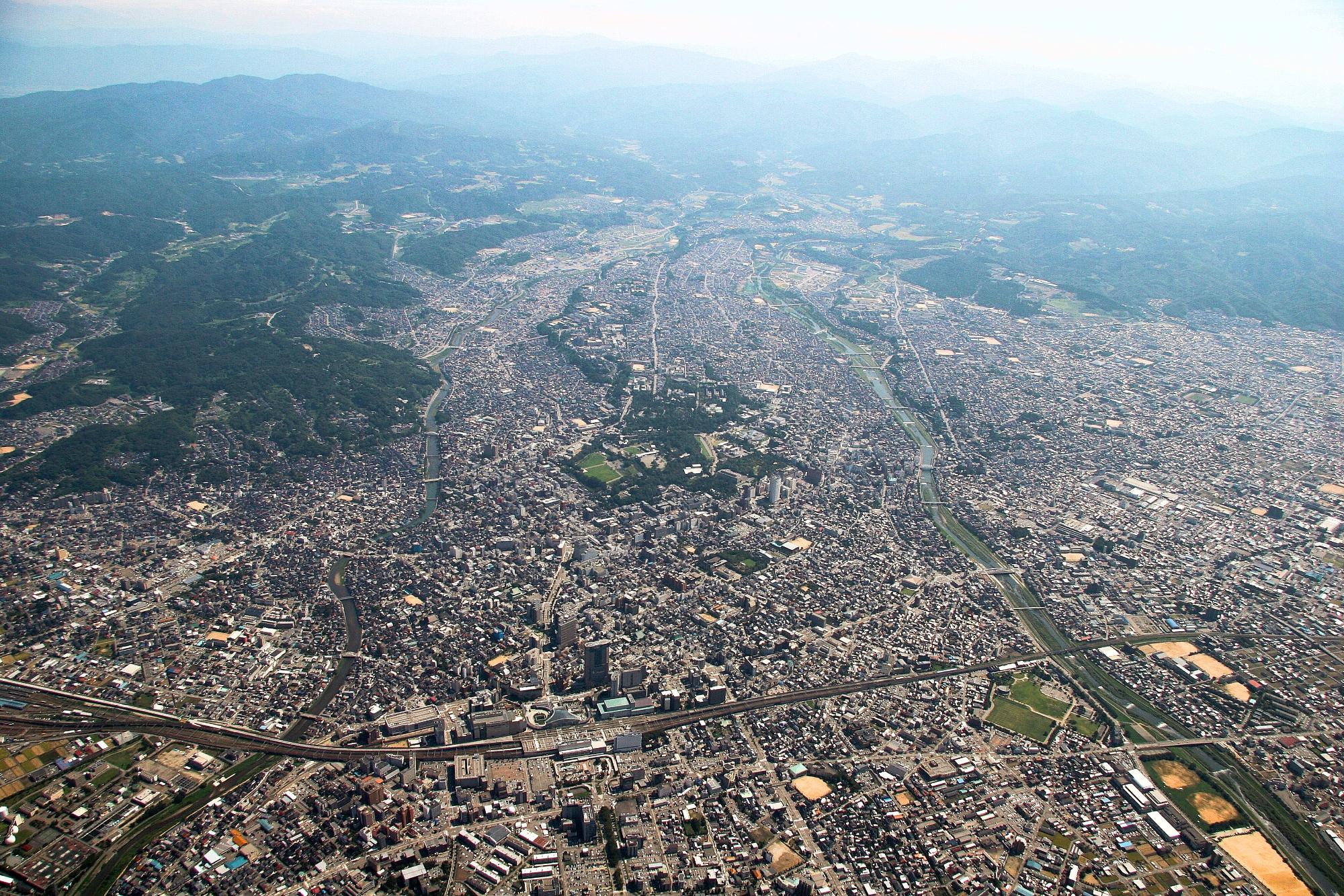金沢市俯瞰写真