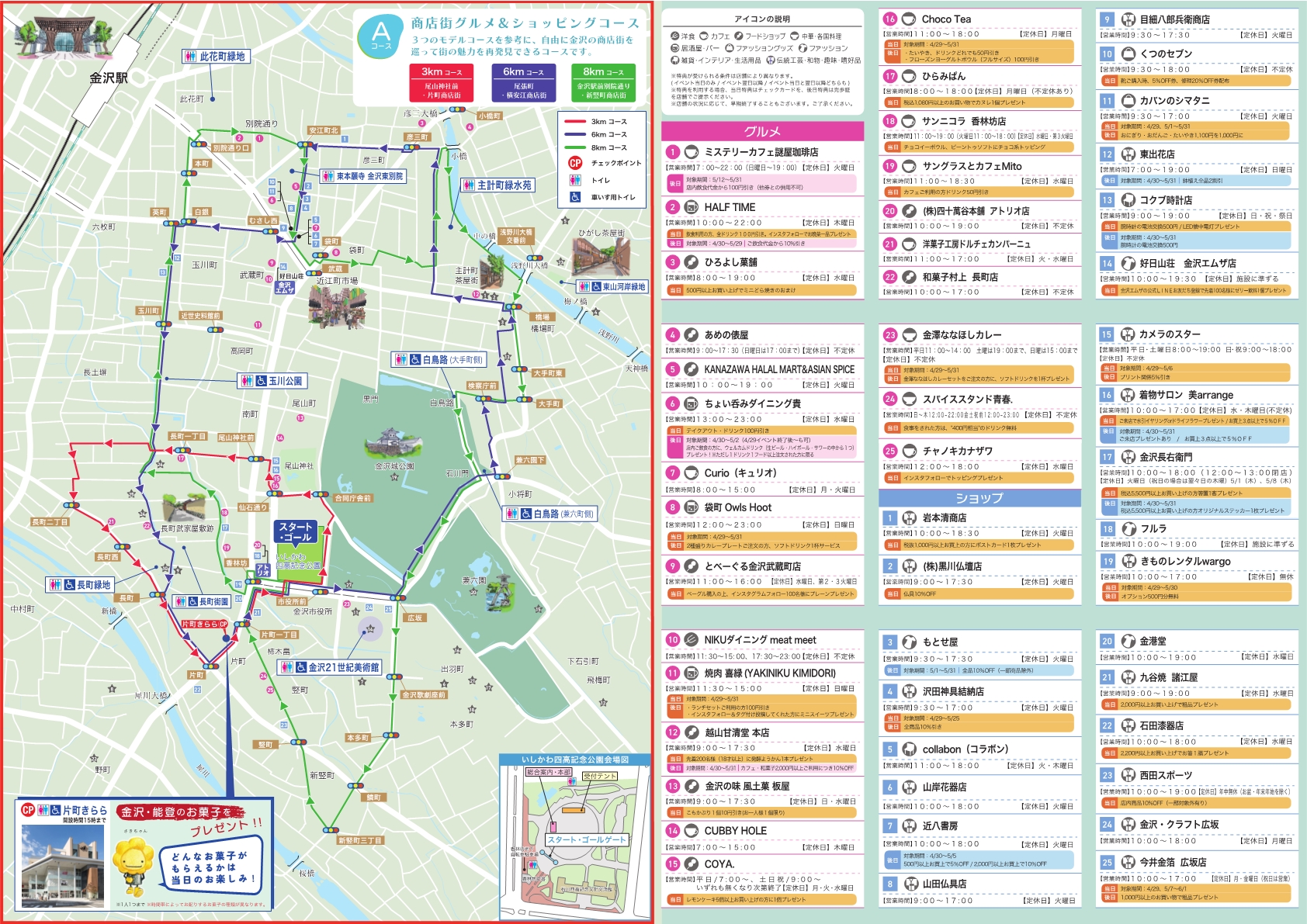 A 商店街グルメ＆ショッピングコース