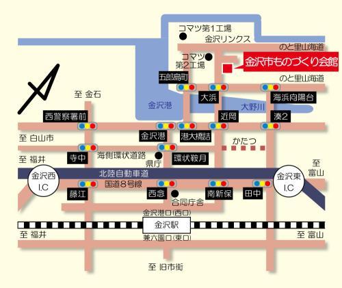 金沢市ものづくり会館へのアクセスマップ