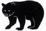 真っ黒な色で描かれた熊の全身画像