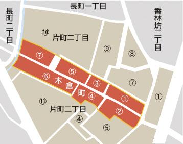 木倉町街区マップのイラスト