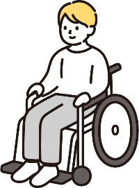 くるまいすに乗る人