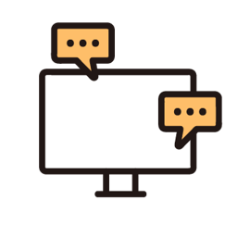 パソコンにインターネット上で様々なコメントが書き込まれている様子