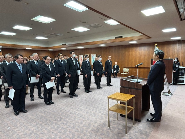 市長から退職者への挨拶