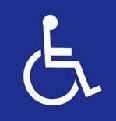 車椅子に人が乗っているイラストが描かれた障害のある方のための国際シンボルマーク