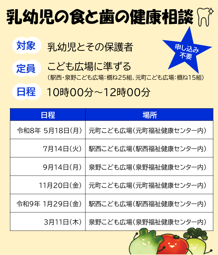 R8年度 乳幼児の食と歯の健康相談ご案内（HP)