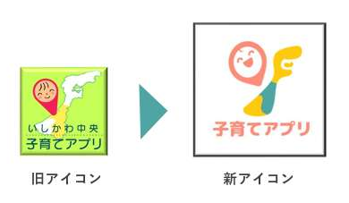 石川中央子育てアプリアイコン新・旧