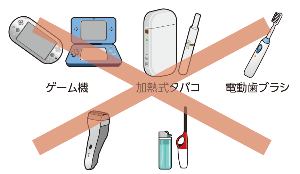 例えば、ゲーム機、加熱式タバコ、電動歯ブラシ、電気かみそり、ライターなど