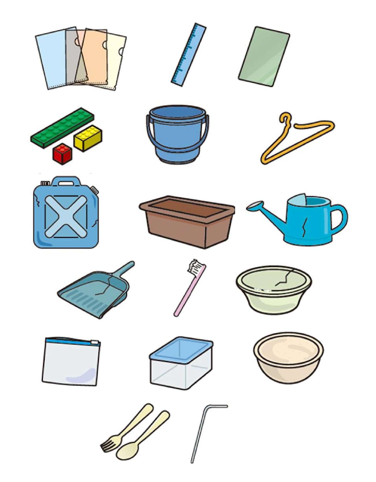 クリアファイル、バケツ、ハンガー、ファイルスタンド、プランターなど