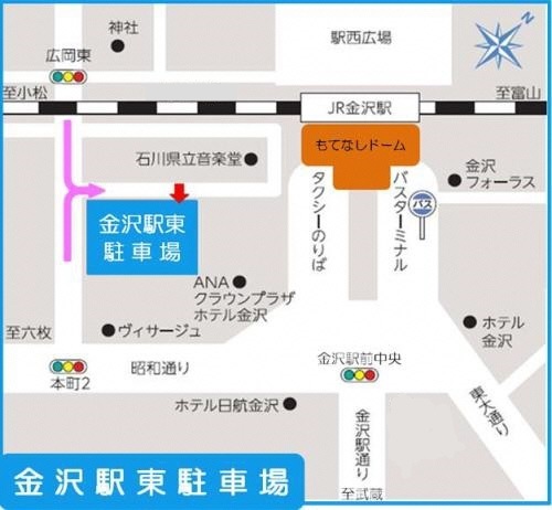 金沢駅東駐車場地図
