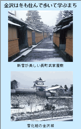 金沢は冬も住んで歩いて学ぶまちのイメージ