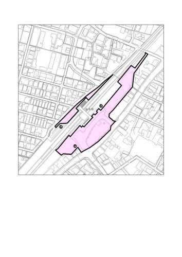 自転車等放置禁止区域が書かれた森本駅前地図イラスト