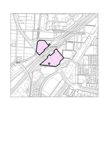 自転車等放置禁止区域が書かれた東金沢駅前地図イラスト